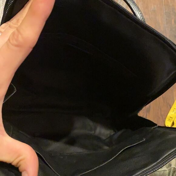 SOLANO PARIS BLACK LEATHER shoulder PURSE made in France in EUC - Picture 5 of 10